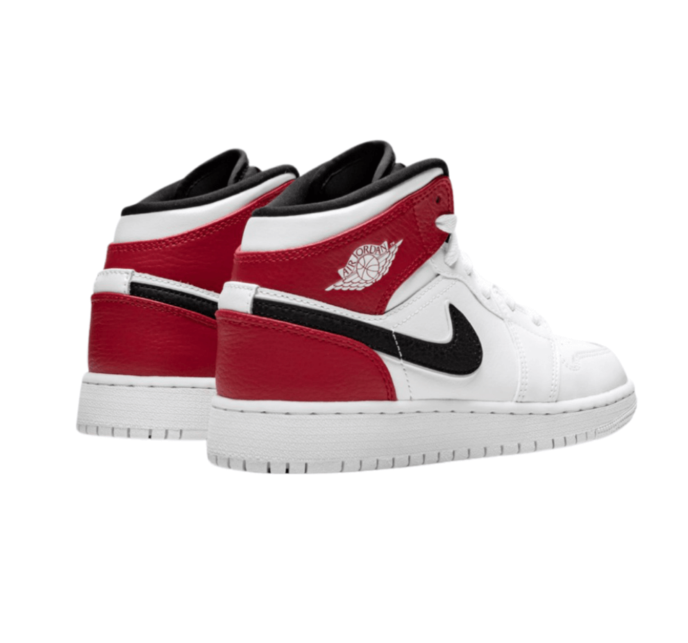 Air Jordan 1 Mid White Black Gym Red sneaker product image 4 | Foot Spikes