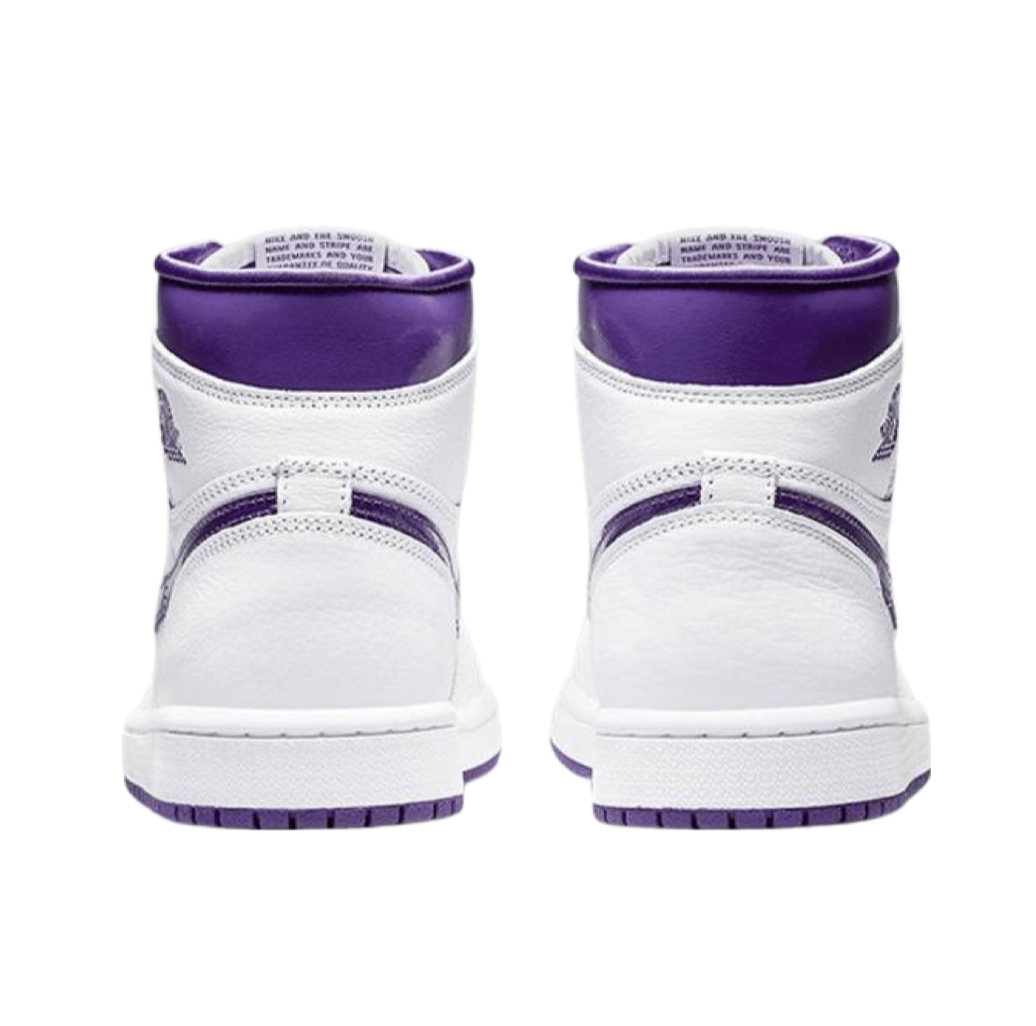 Air Jordan 1 Retro High OG White & Court Purple sneaker product image 2 | Foot Spikes