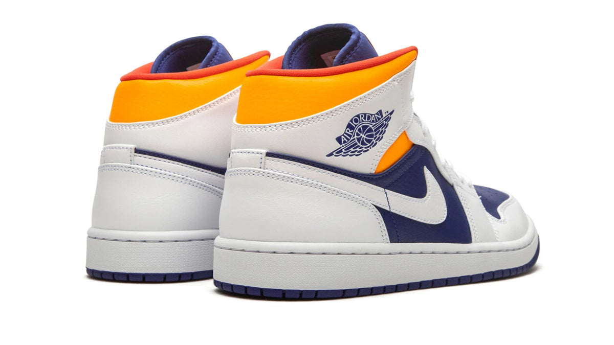 Air Jordan 1 Mid "Royal Blue / Laser Orange" sneaker product image 4 | Foot Spikes