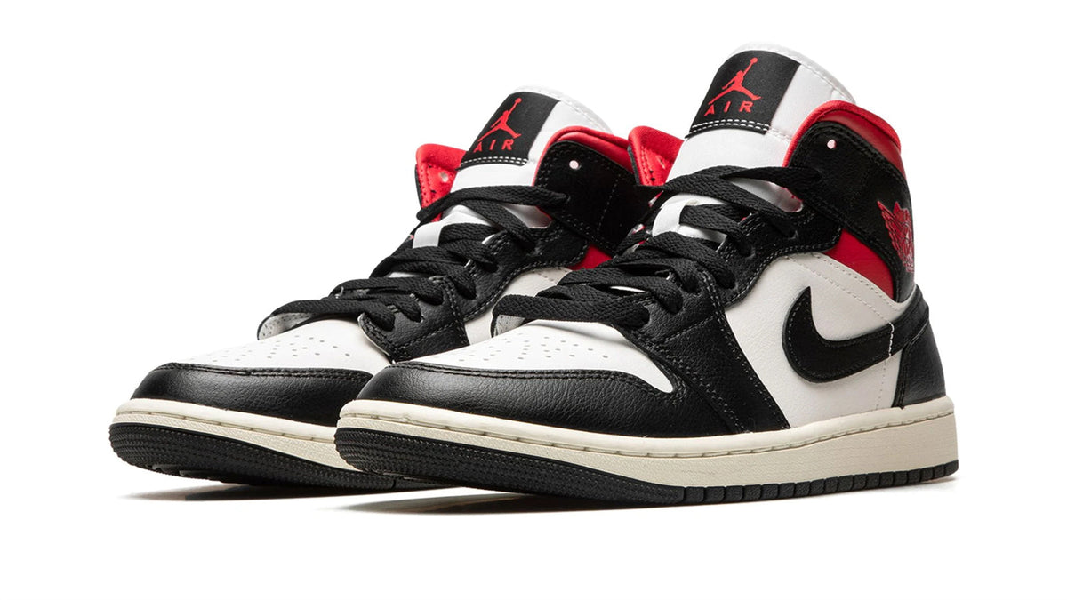 AIR JORDAN 1 MID WMNS "Black / Gym Red / Sail" sneaker product image 2 | Foot Spikes