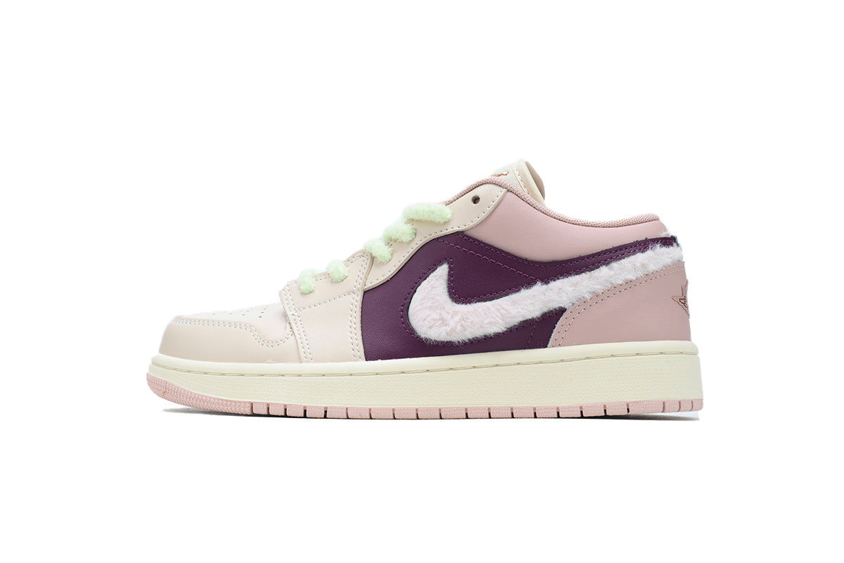 Air Jordan 1 Low SE GS 'Fur Swoosh' sneaker product image 1 | Foot Spikes