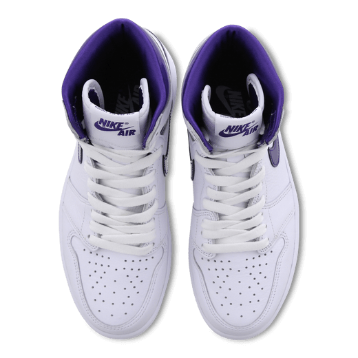 Air Jordan 1 Retro High OG White & Court Purple sneaker product image 4 | Foot Spikes