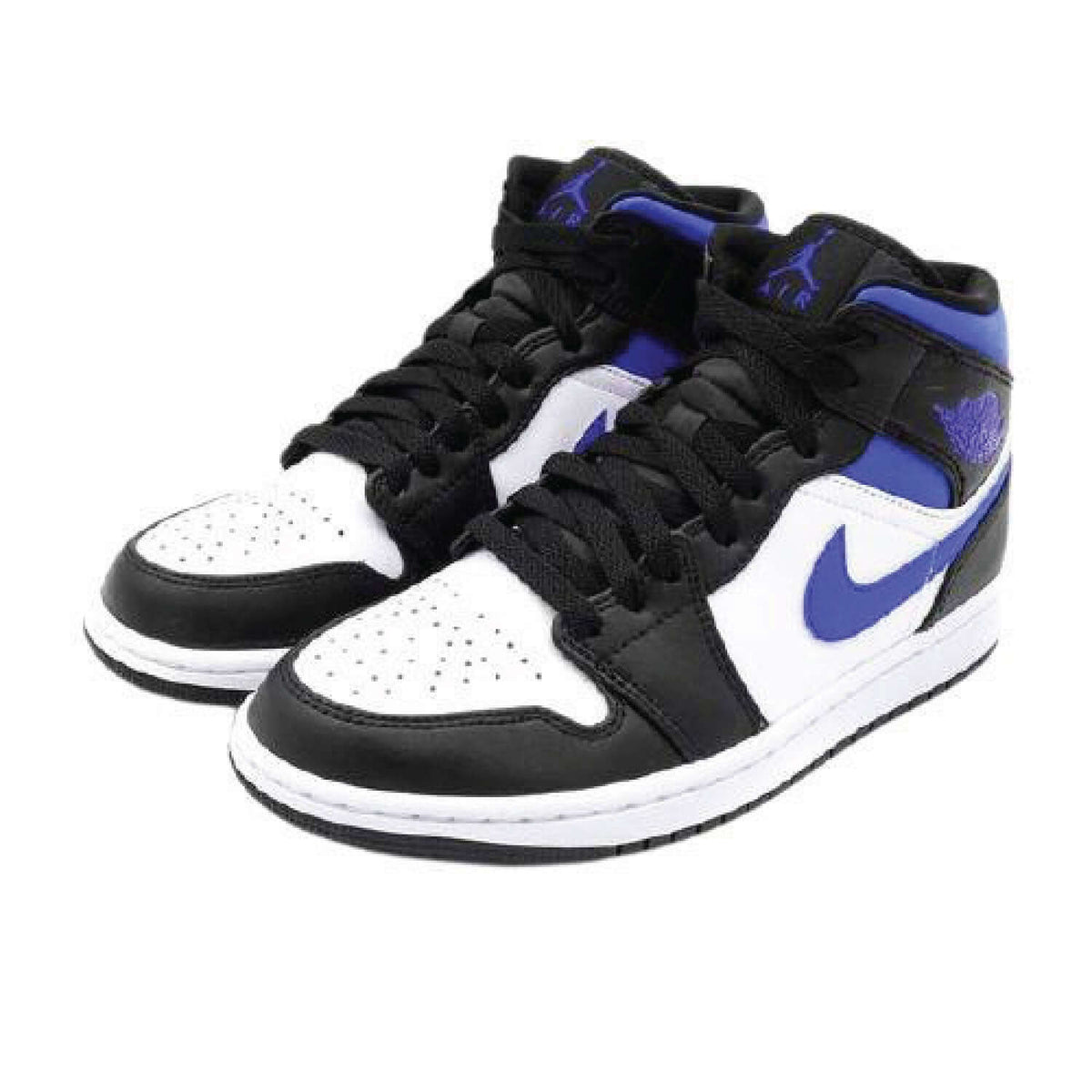 Air Jordan 1 Mid Black White Royal Blue sneaker product image 3 | Foot Spikes