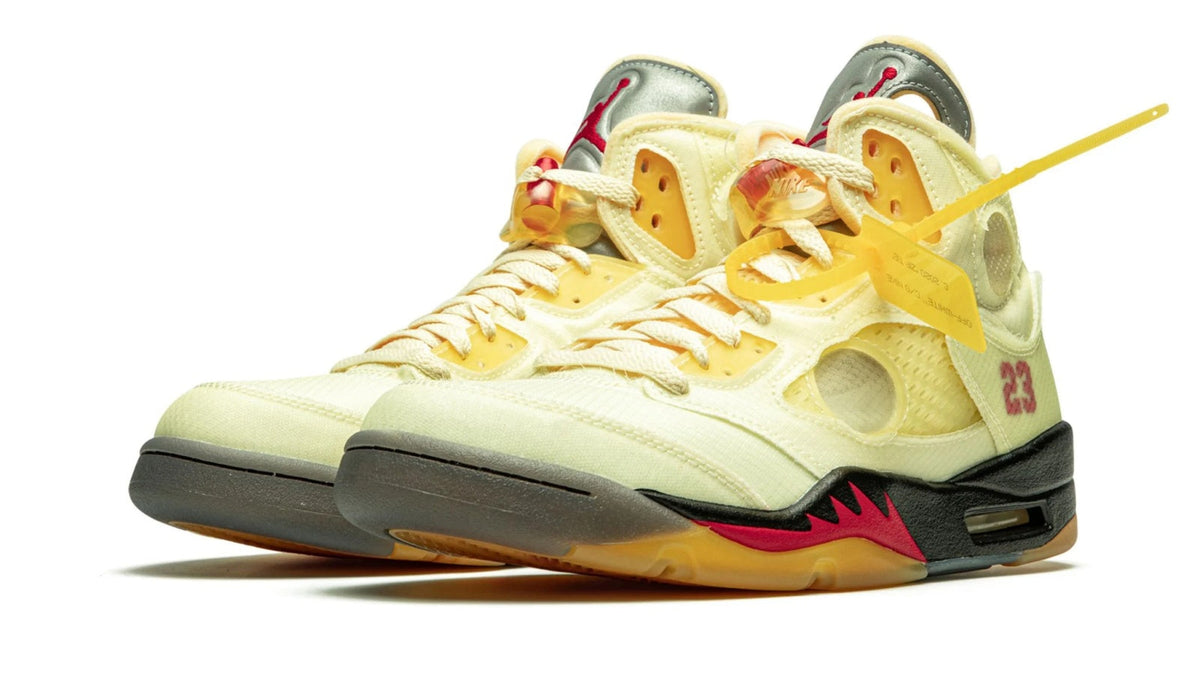 Air Jordan 5 Retro SP "Off-White - Sail" sneaker product image 2 | Foot Spikes