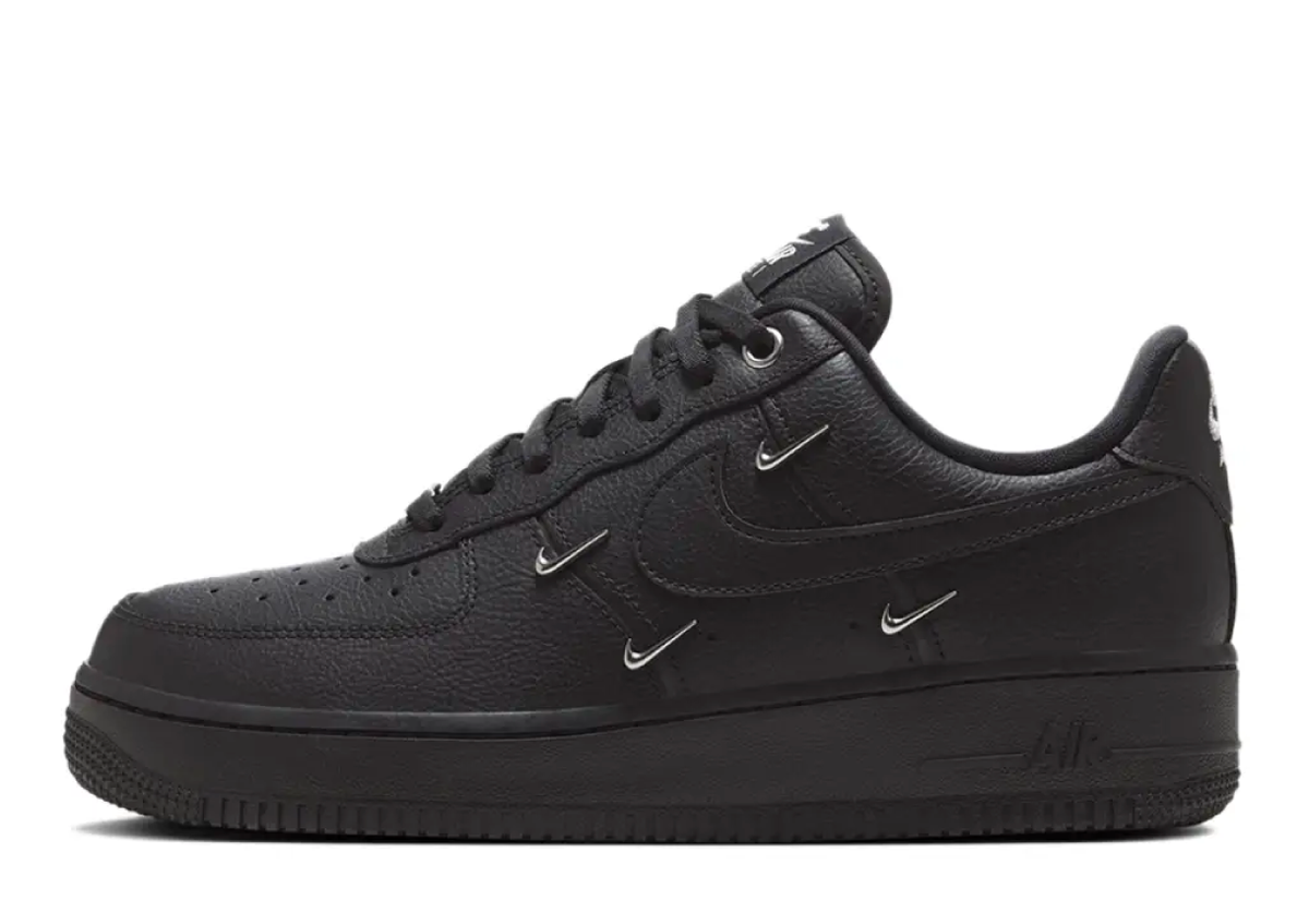 Nike Air Force 1 Low Black Silver Mini Swoosh sneaker product image 1 | Foot Spikes