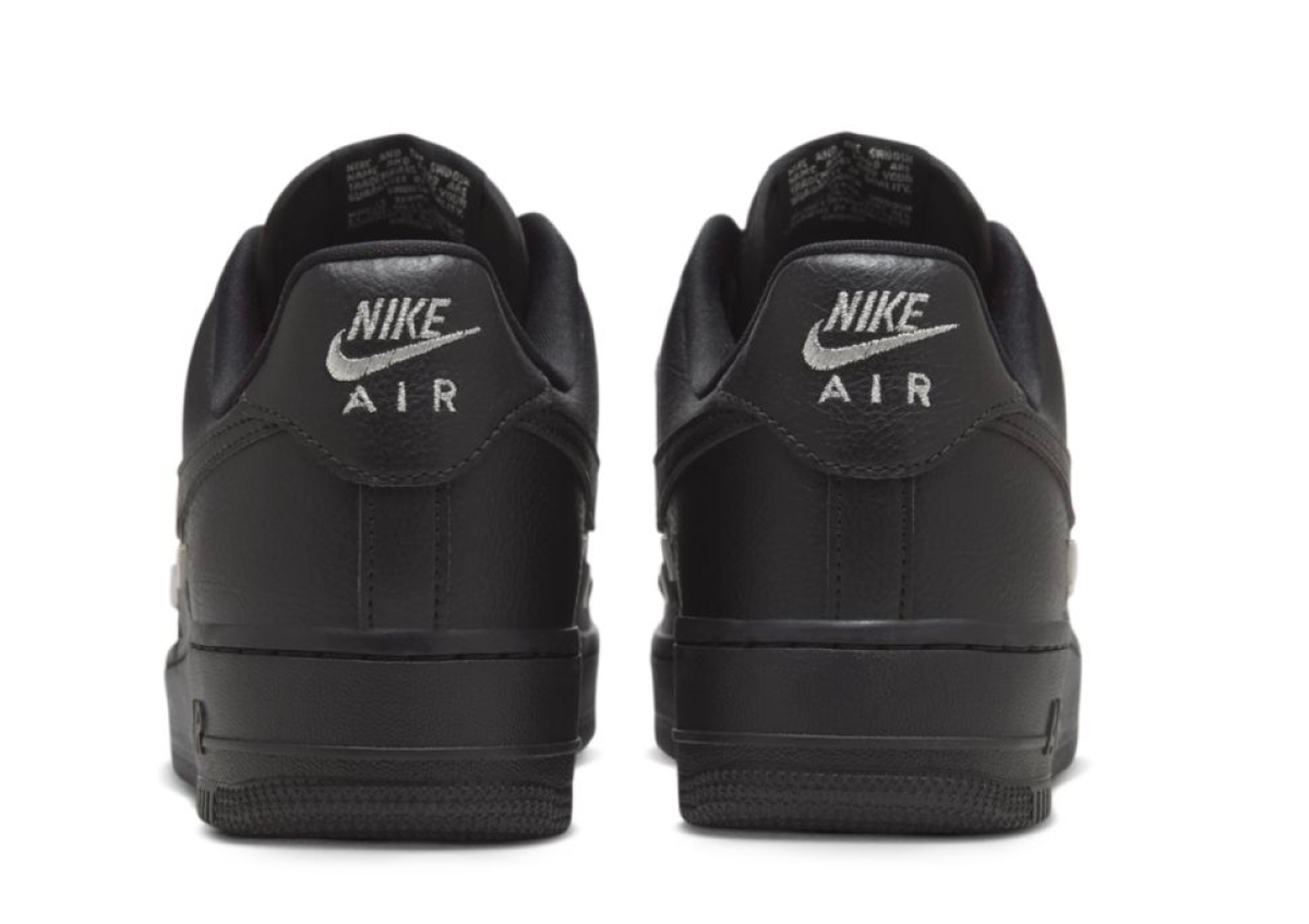 Nike Air Force 1 Low Black Silver Mini Swoosh sneaker product image 6 | Foot Spikes