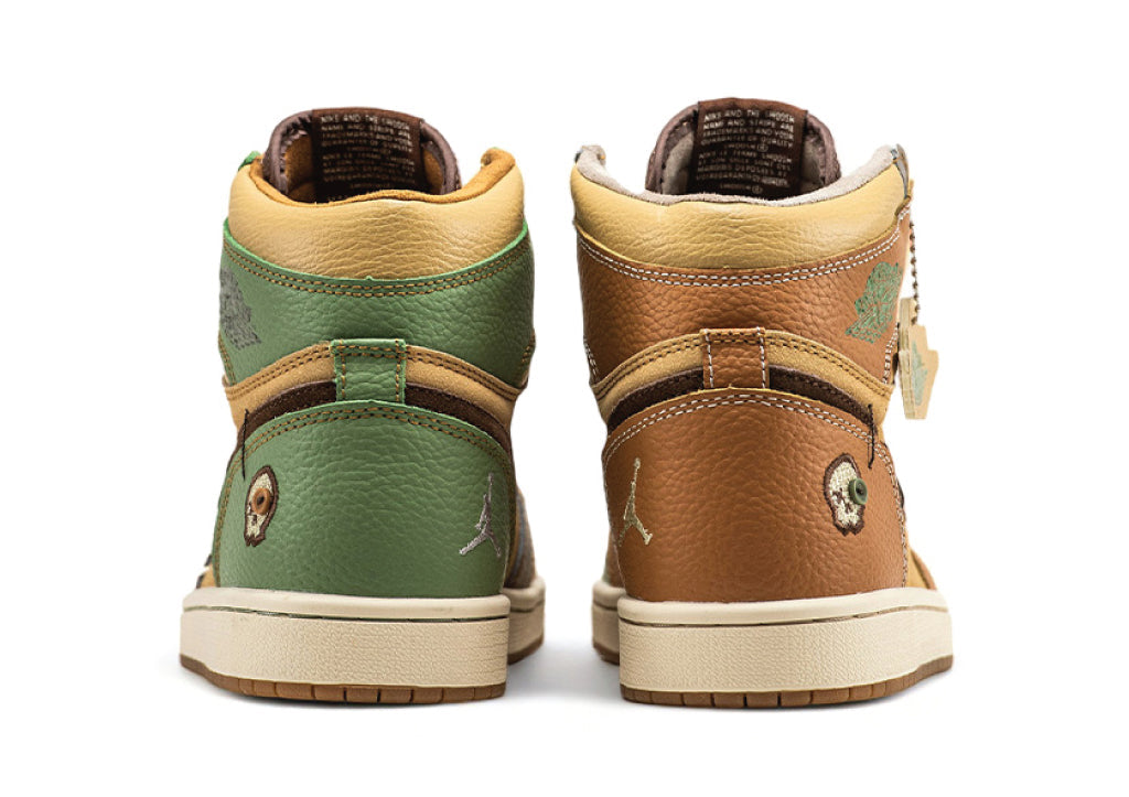 Air Jordan 1 High Voodoo Brown / Grey / Green sneaker product image 3 | Foot Spikes