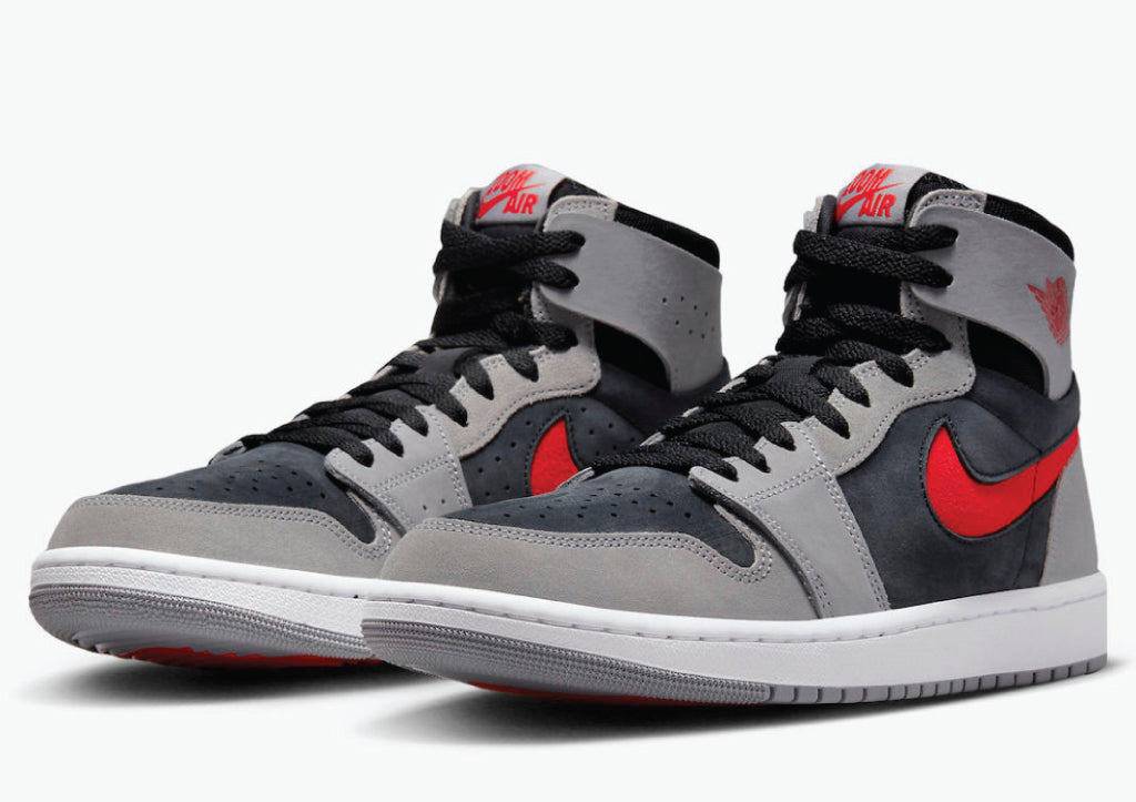 Air Jordan 1 High Zoom Air CMFT 2 Black Fire Red Cement sneaker product image 2 | Foot Spikes