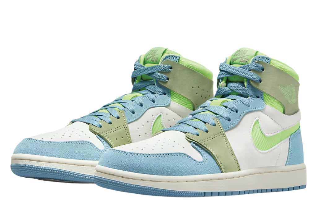 Air Jordan 1 High Zoom CMFT 2 Blue Electric Green sneaker product image 2 | Foot Spikes