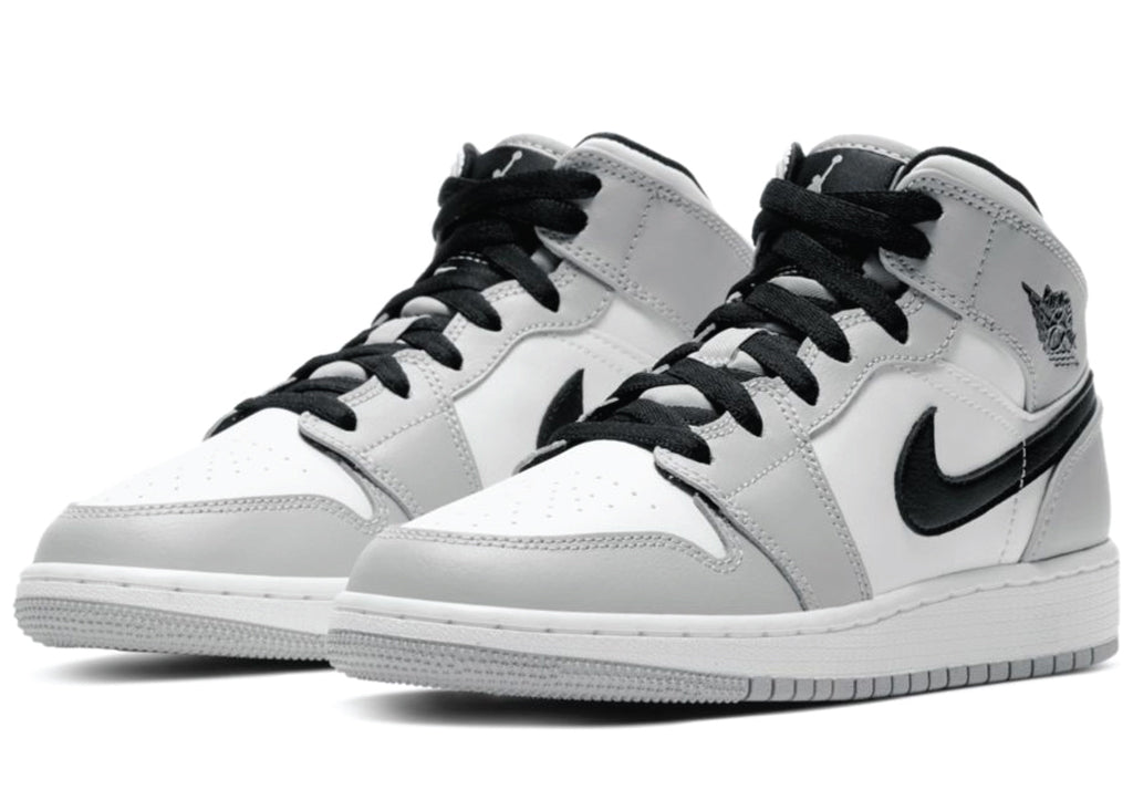 Air Jordan 1 Mid GS Light Smoke Grey sneaker product image 2 | Foot Spikes
