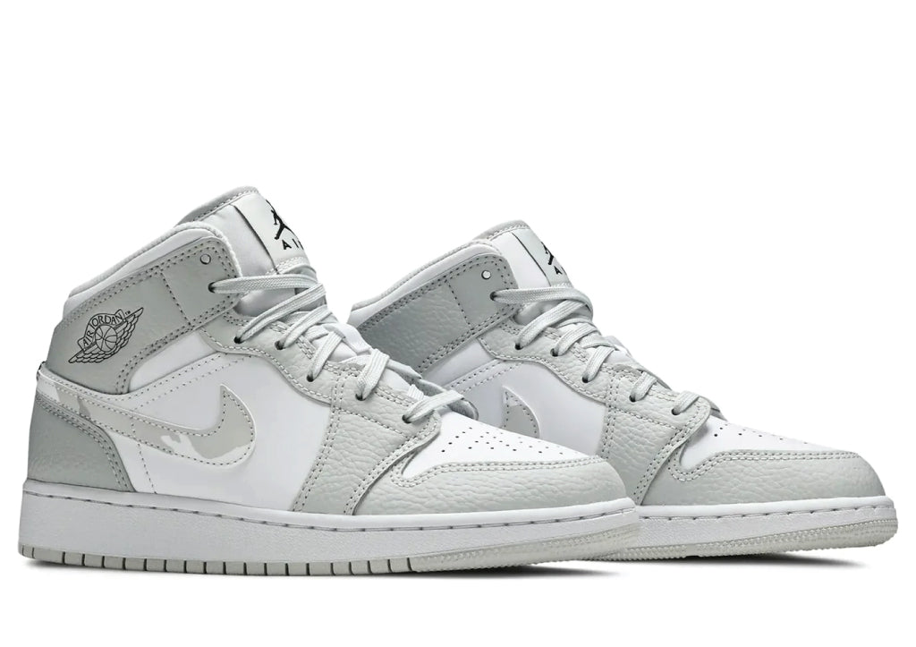 Air Jordan 1 Mid Grey Camo sneaker product image 2 | Foot Spikes