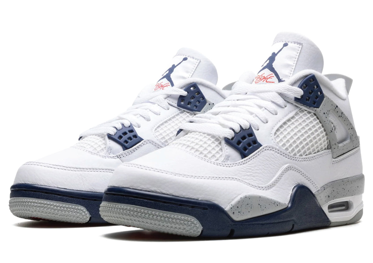 Air Jordan 4 Retro White Midnight Navy sneaker product image 2 | Foot Spikes