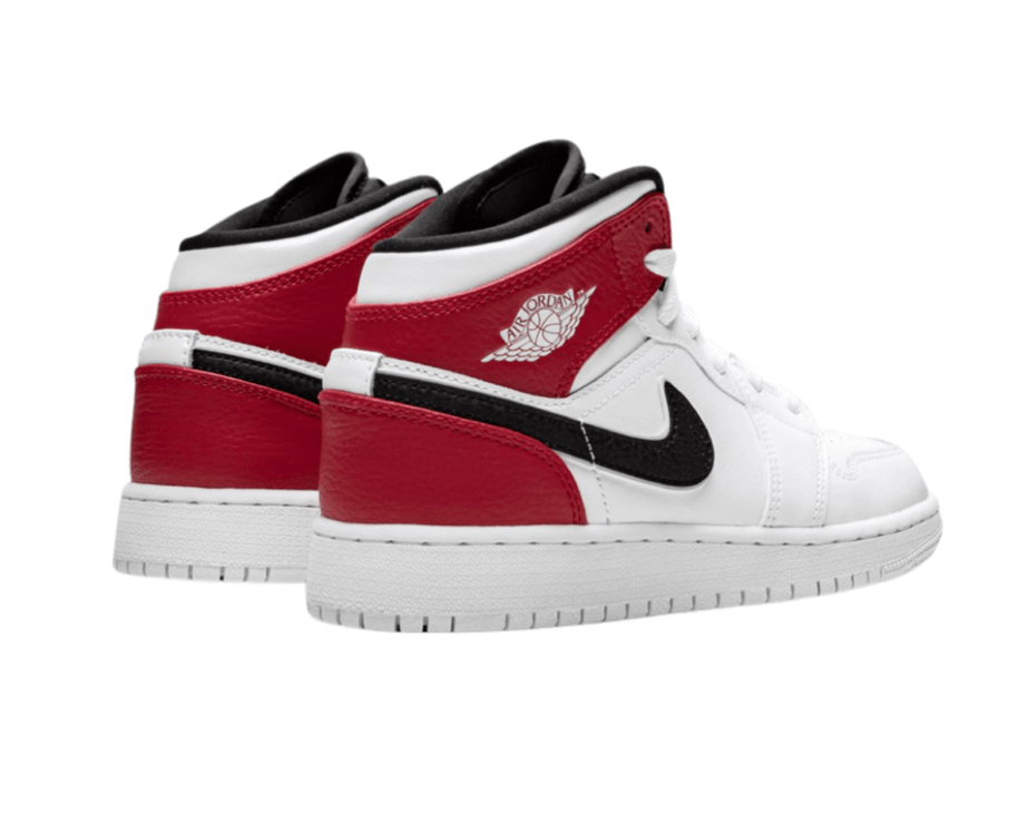 Air Jordan 1 Mid White Black Gym Red sneaker product image 4 | Foot Spikes