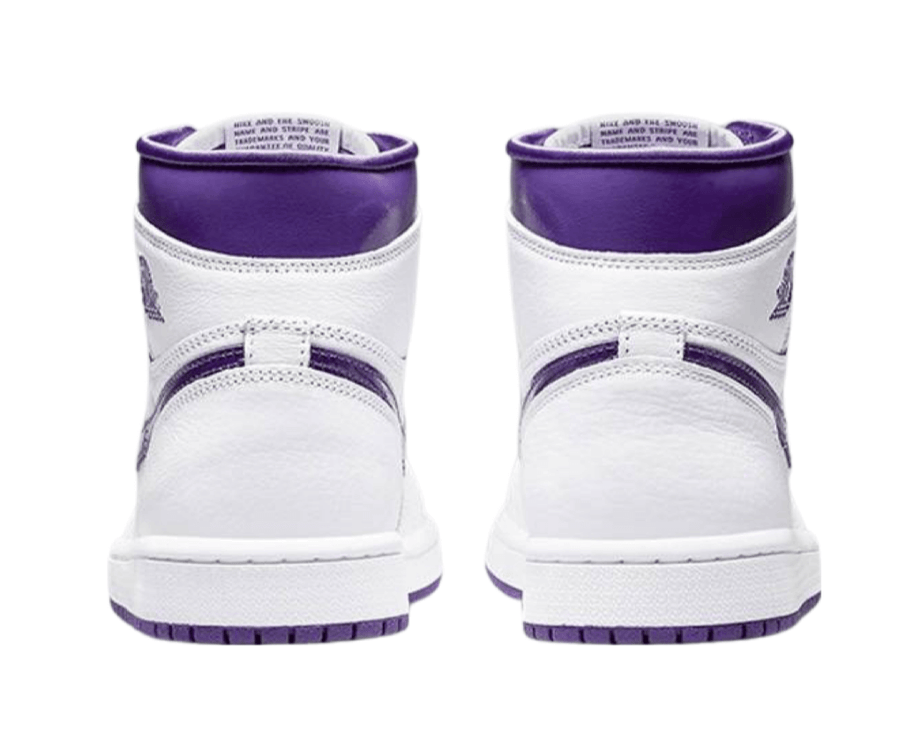 Air Jordan 1 Retro High OG White & Court Purple sneaker product image 2 | Foot Spikes
