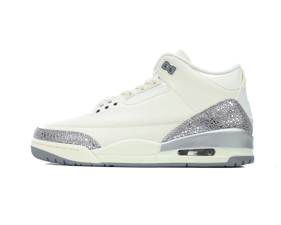 Wmns Air Jordan 3 Retro 'Sail Metallic Silver' sneaker product image 1 | Foot Spikes