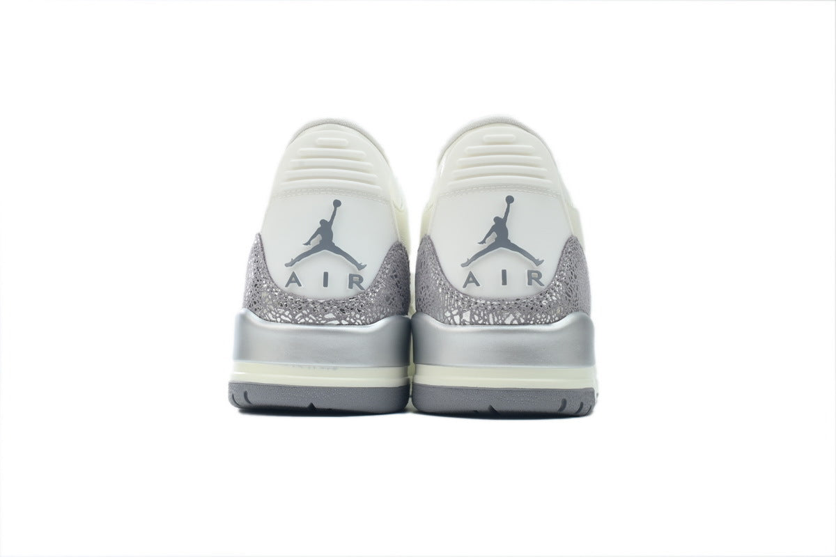 Wmns Air Jordan 3 Retro 'Sail Metallic Silver' sneaker product image 3 | Foot Spikes