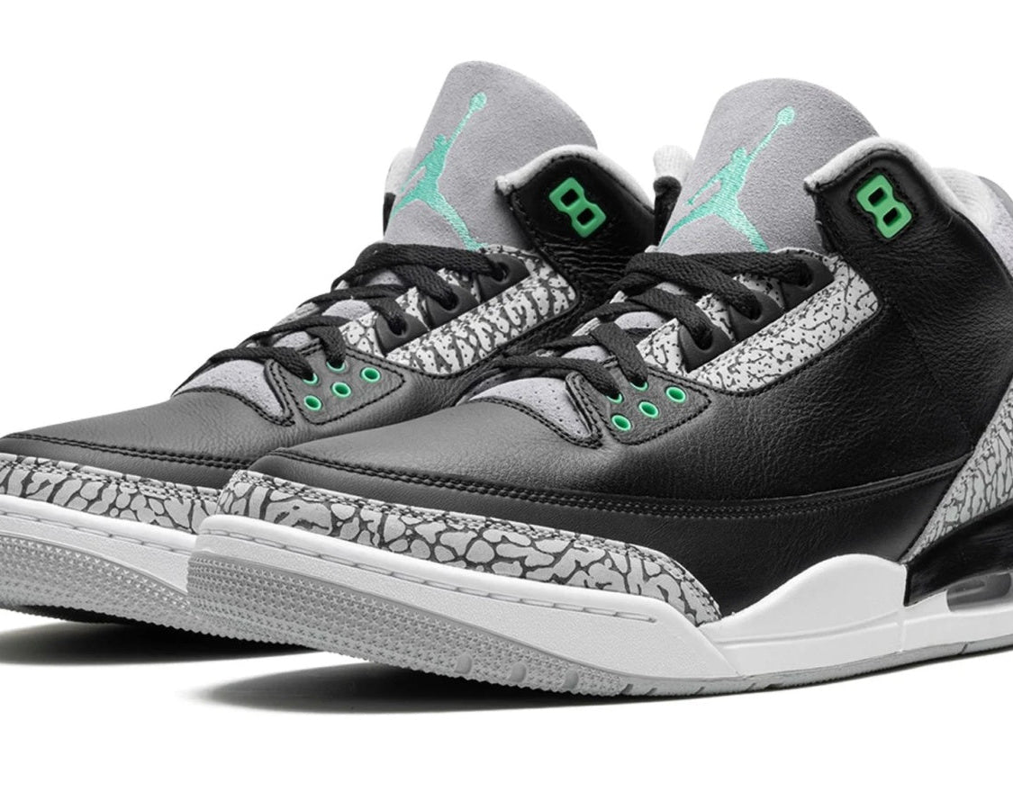 Air Jordan 3 Retro "Green Glow" sneaker product image 2 | Foot Spikes