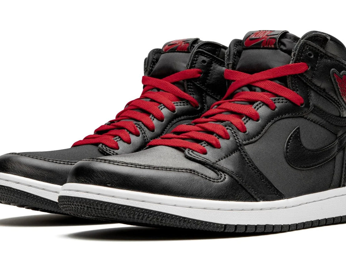 Air Jordan 1 Retro High OG "Black Satin/Gym Red" sneaker product image 2 | Foot Spikes