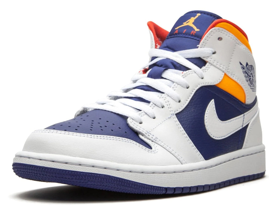 Air Jordan 1 Mid "Royal Blue / Laser Orange" sneaker product image 3 | Foot Spikes