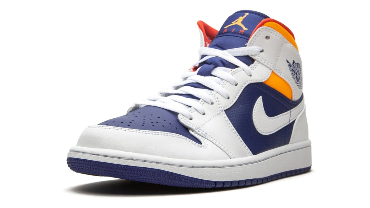 Air Jordan 1 Mid "Royal Blue / Laser Orange" sneaker product image 3 | Foot Spikes