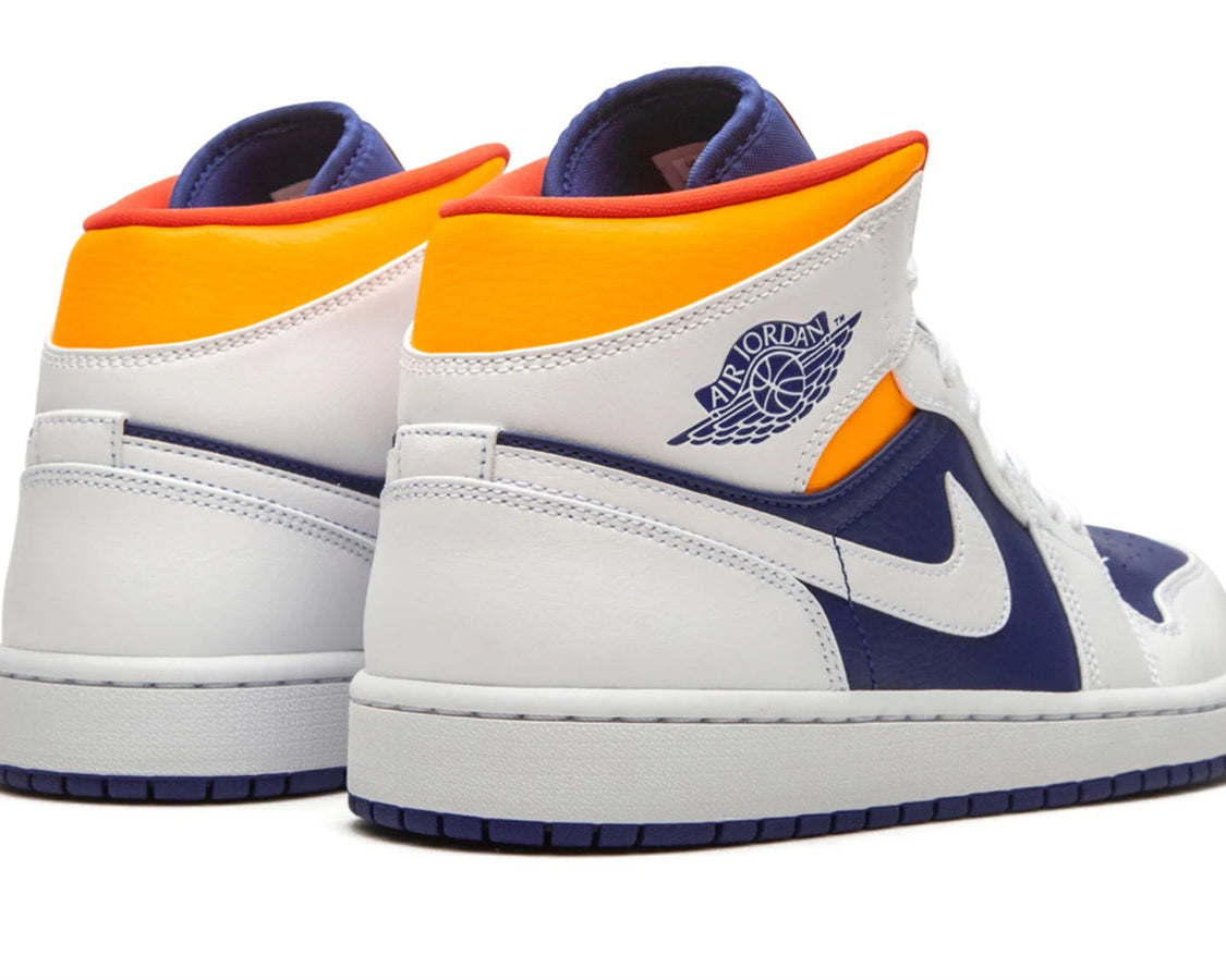Air Jordan 1 Mid "Royal Blue / Laser Orange" sneaker product image 4 | Foot Spikes