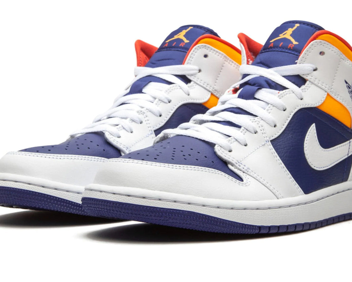 Air Jordan 1 Mid "Royal Blue / Laser Orange" sneaker product image 2 | Foot Spikes