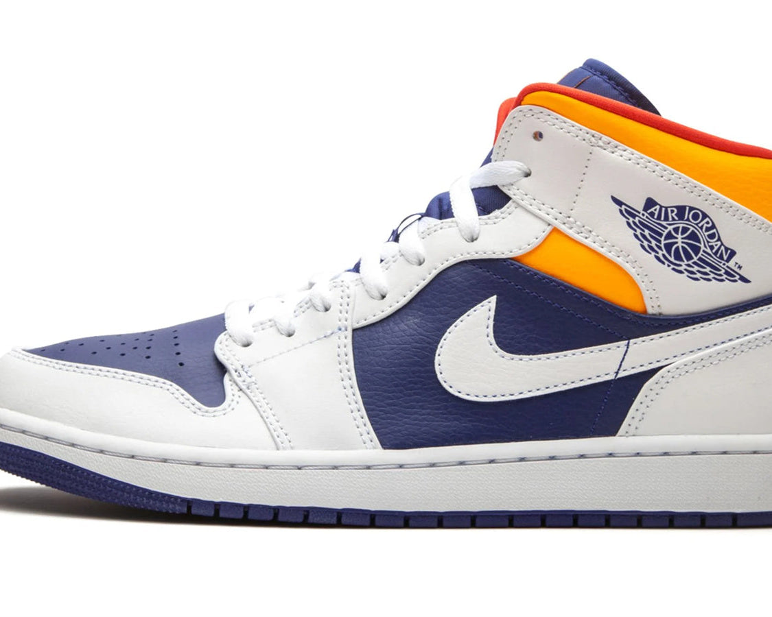 Air Jordan 1 Mid "Royal Blue / Laser Orange" sneaker product image 1 | Foot Spikes