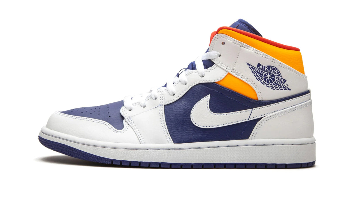 Air Jordan 1 Mid "Royal Blue / Laser Orange" sneaker product image 1 | Foot Spikes