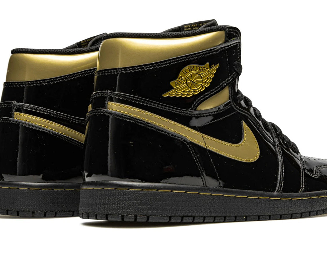 Air Jordan 1 Retro High OG "Black Metallic Gold" sneaker product image 4 | Foot Spikes
