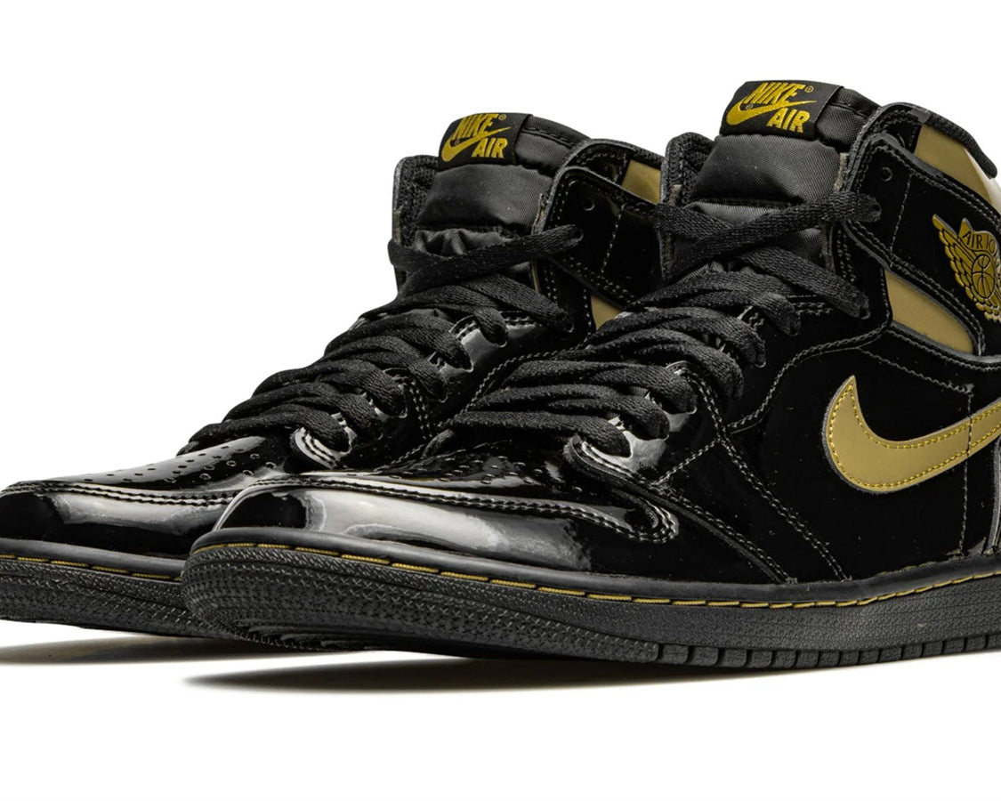 Air Jordan 1 Retro High OG "Black Metallic Gold" sneaker product image 2 | Foot Spikes