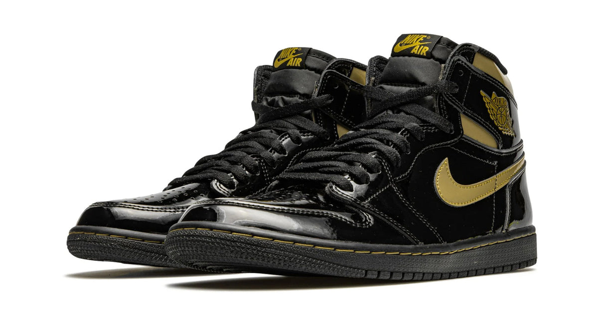 Air Jordan 1 Retro High OG "Black Metallic Gold" sneaker product image 2 | Foot Spikes