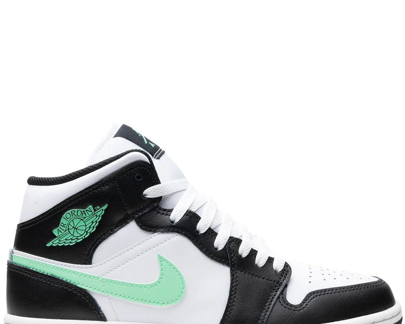 Air Jordan 1 Mid "GREEN GLOW" sneaker product image 4 | Foot Spikes