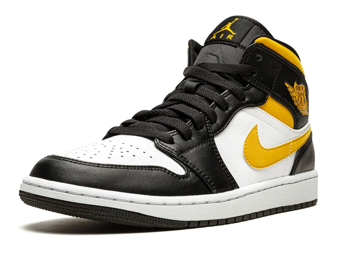 Air Jordan 1 Mid "White / Pollen / Black" sneaker product image 3 | Foot Spikes
