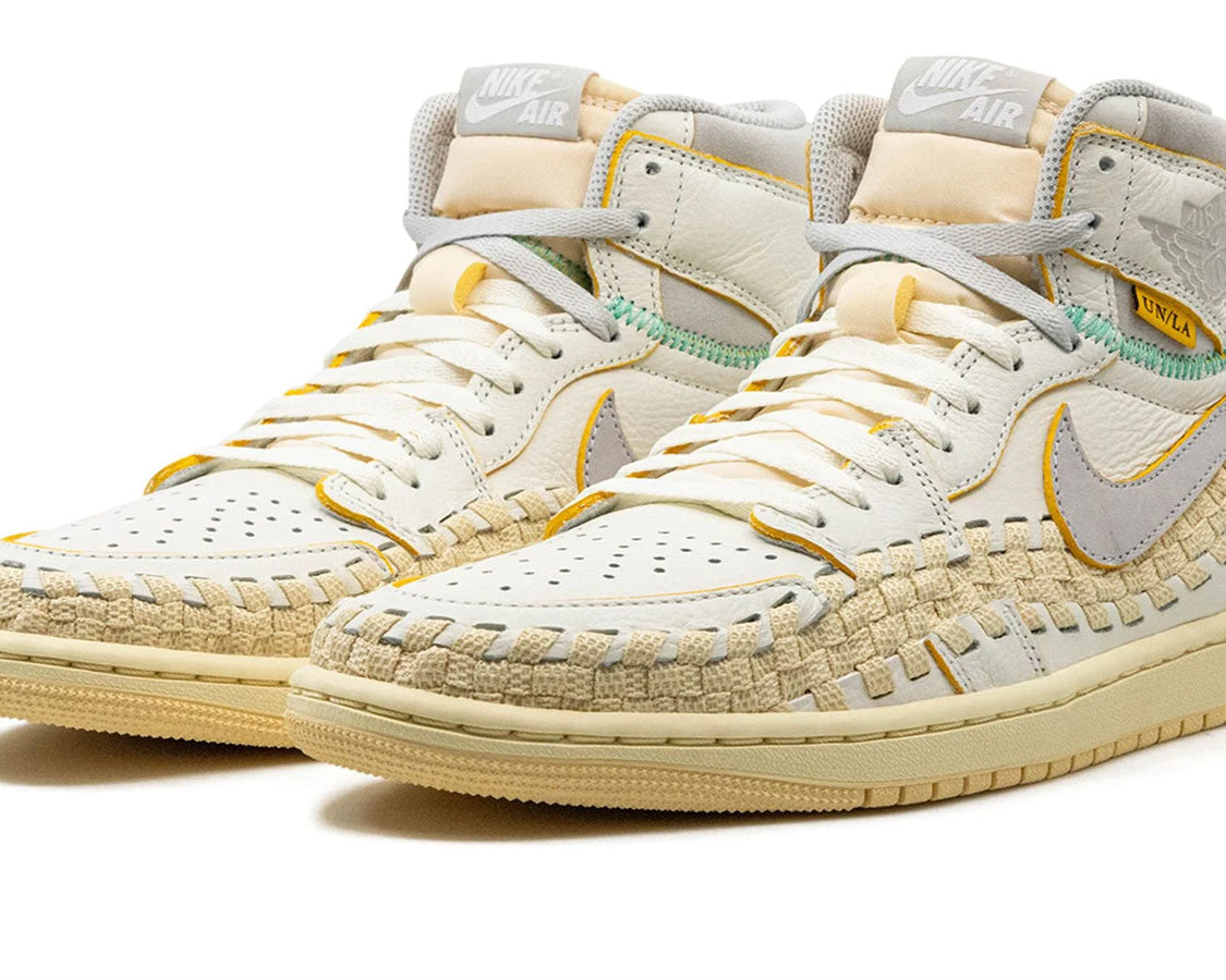Air Jordan 1 High OG "Union x Bephie's Beauty Supply - Woven Sail" sneaker product image 2 | Foot Spikes