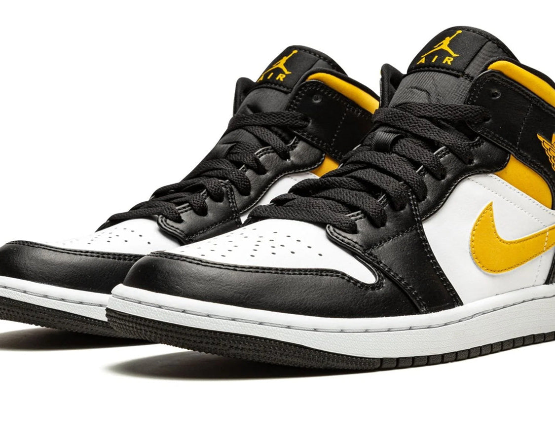 Air Jordan 1 Mid "White / Pollen / Black" sneaker product image 2 | Foot Spikes