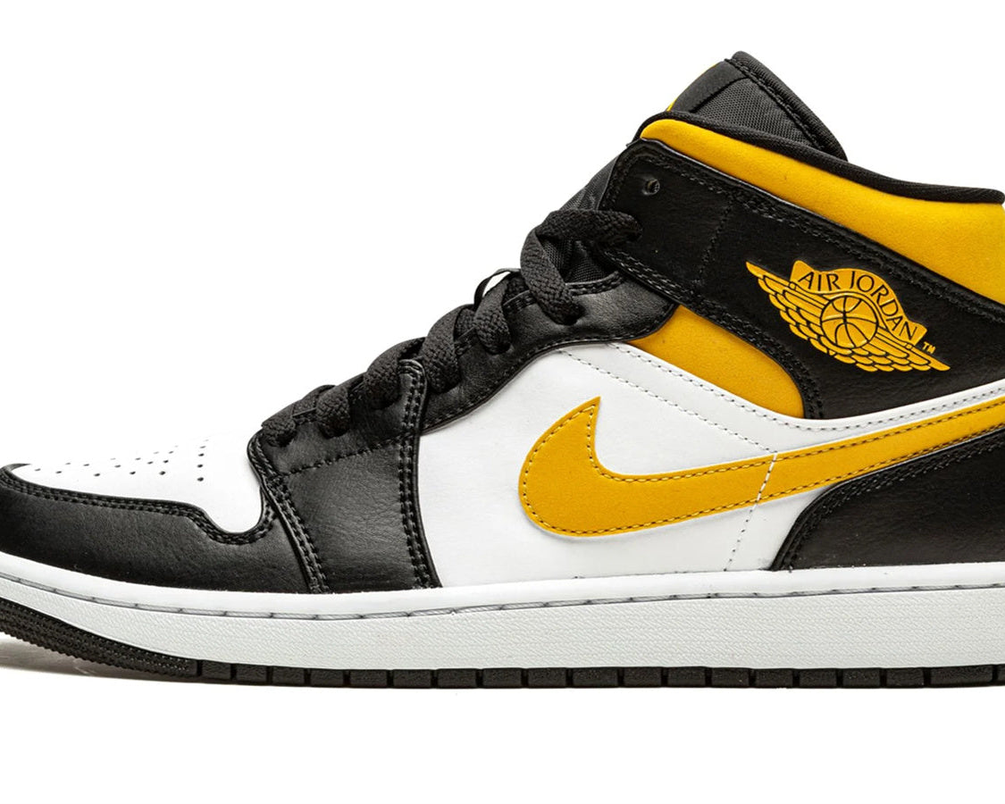 Air Jordan 1 Mid "White / Pollen / Black" sneaker product image 1 | Foot Spikes