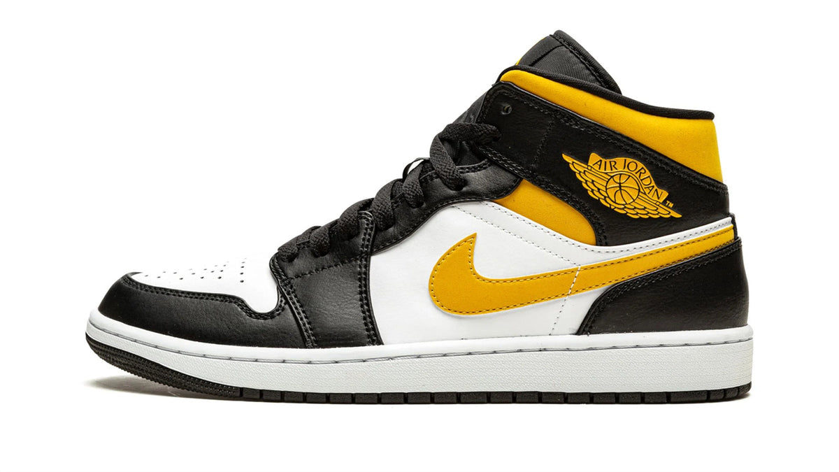 Air Jordan 1 Mid "White / Pollen / Black" sneaker product image 1 | Foot Spikes