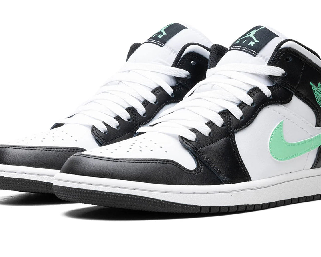 Air Jordan 1 Mid "GREEN GLOW" sneaker product image 2 | Foot Spikes