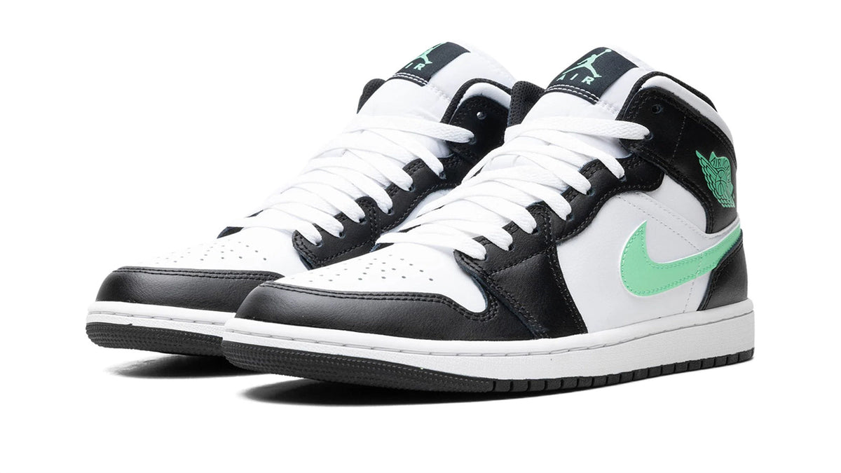 Air Jordan 1 Mid "GREEN GLOW" sneaker product image 2 | Foot Spikes