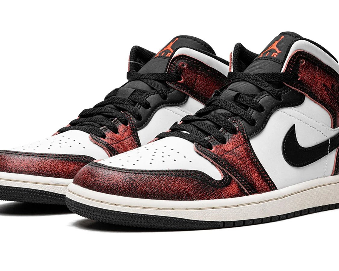 Air Jordan 1 Mid SE "Wear-Away - Infrared" sneaker product image 2 | Foot Spikes