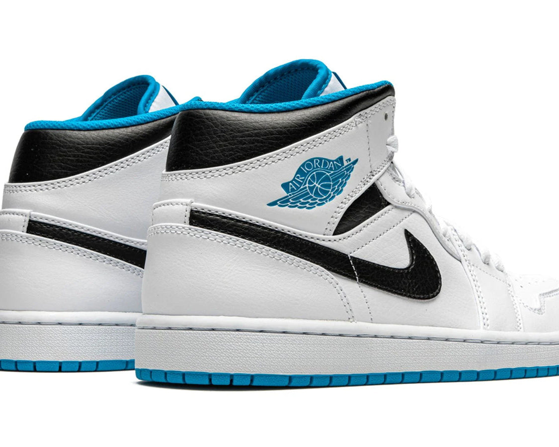 Air Jordan 1 Mid "White / Laser Blue" sneaker product image 4 | Foot Spikes