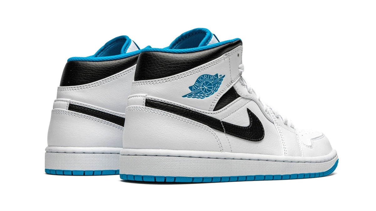 Air Jordan 1 Mid "White / Laser Blue" sneaker product image 4 | Foot Spikes