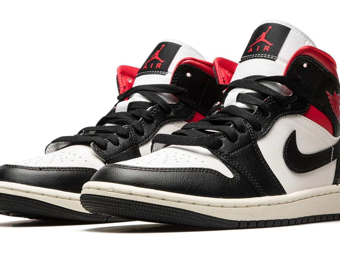 AIR JORDAN 1 MID WMNS "Black / Gym Red / Sail" sneaker product image 2 | Foot Spikes