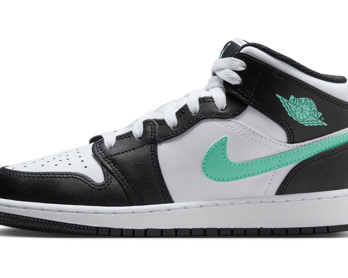 Air Jordan 1 Mid "GREEN GLOW" sneaker product image 3 | Foot Spikes