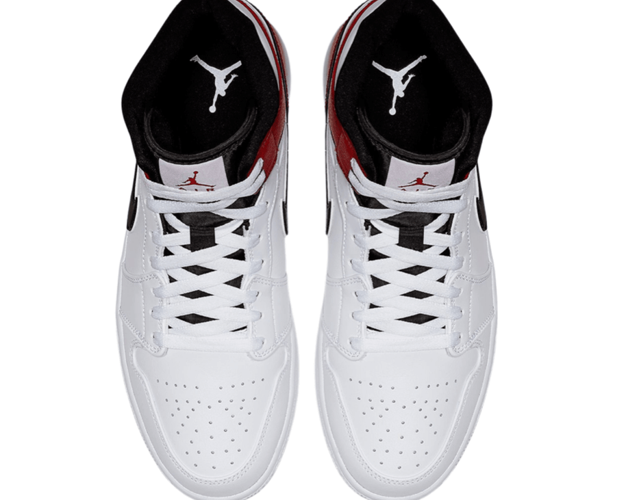 Air Jordan 1 Mid White Black Gym Red sneaker product image 3 | Foot Spikes