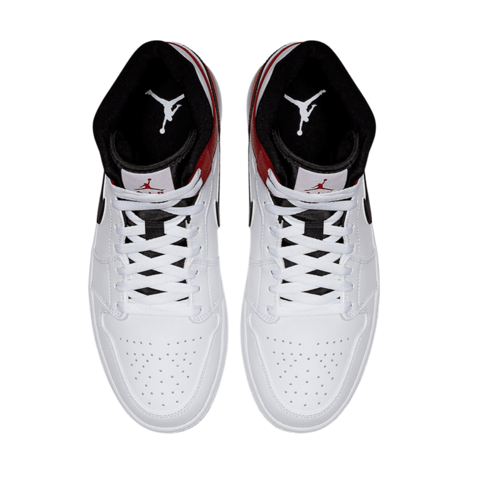 Air Jordan 1 Mid White Black Gym Red sneaker product image 3 | Foot Spikes