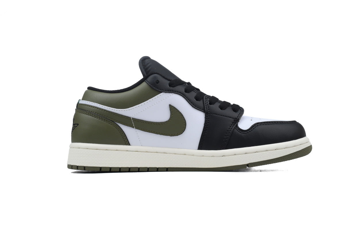 Air Jordan 1 Low 'Black Toe Medium Olive' sneaker product image 4 | Foot Spikes