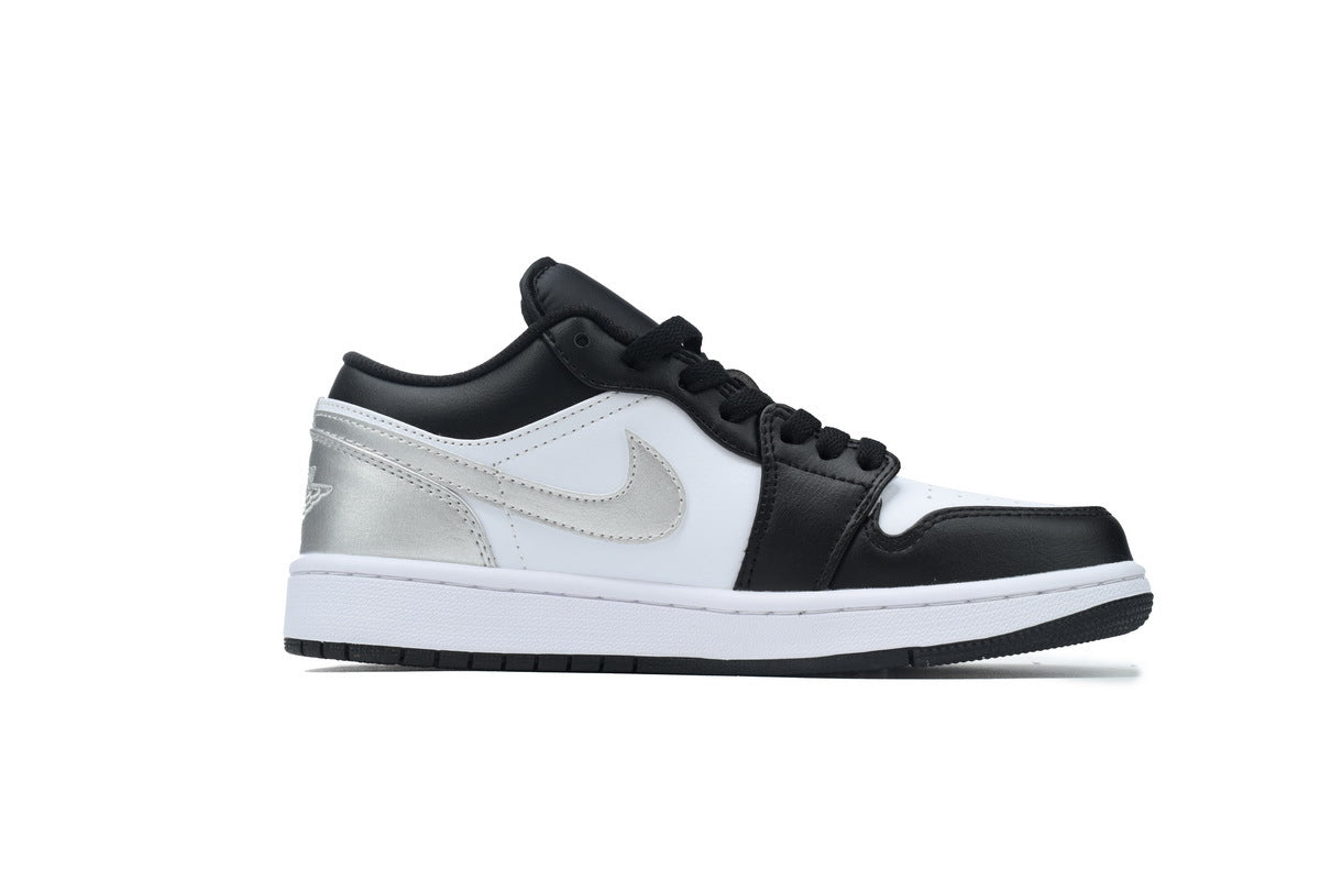 Air Jordan 1 Low Black Silver sneaker product image 4 | Foot Spikes
