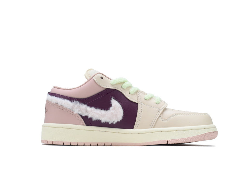 Air Jordan 1 Low SE GS 'Fur Swoosh' sneaker product image 4 | Foot Spikes