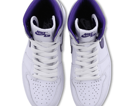 Air Jordan 1 Retro High OG White & Court Purple sneaker product image 4 | Foot Spikes
